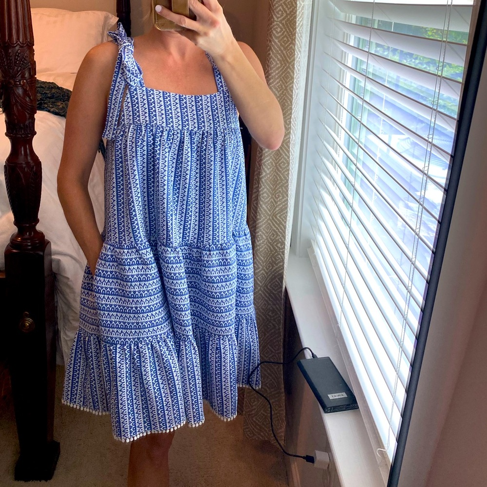 Lulus blue and white dress size xs